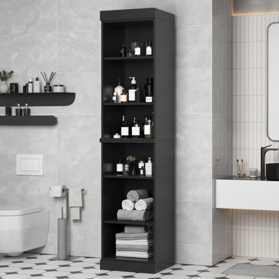 Palace Imports 100% Solid Wood Bathroom Storage Cabinet, Adjustable Shelves, 71.5" Tall