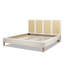 Capri Extended Headboard Cane Platform Bed, Antique White Polyester-128952858