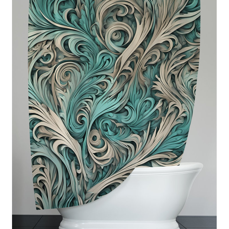 Rideau de douche Sturbridge, L 70 po x L 83 po, Saugus Abstract