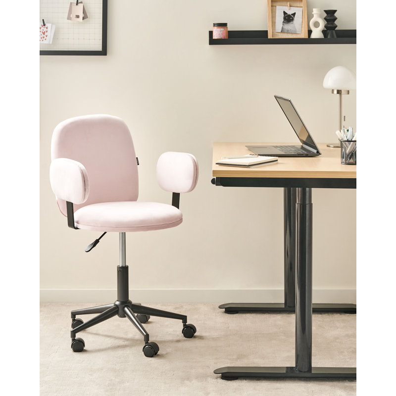 Office Chair, Pastel Pink, Velvet