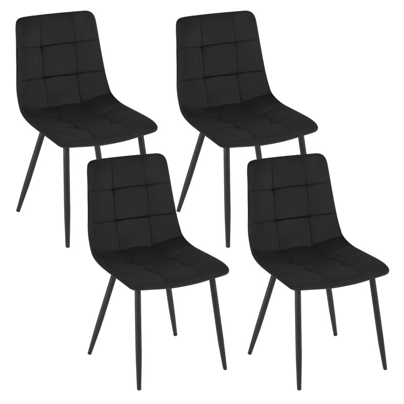 Amatrudo 44.5cm H Velvet Upholstered Side Chair, Black