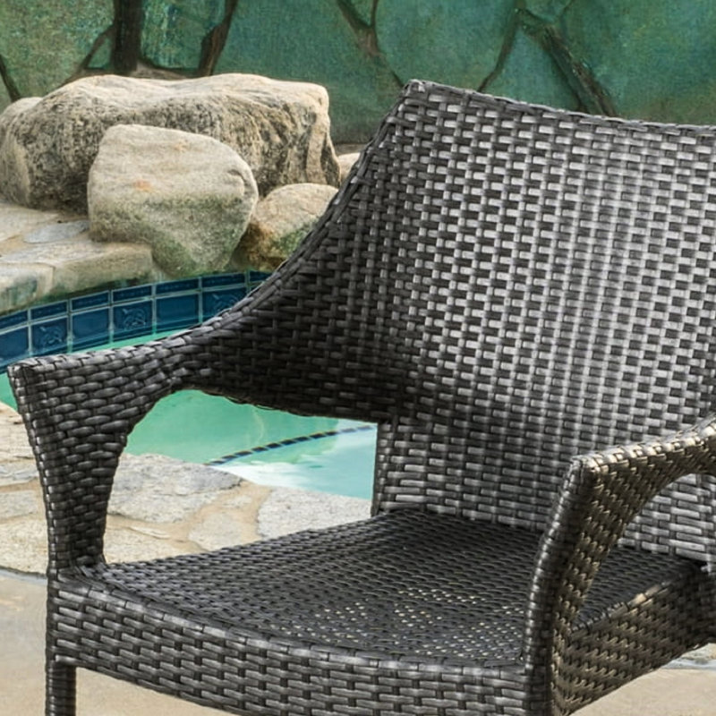 Of 4, Mirage Grey, Pe , Armchairs, Subtly Arched , , Comfortable 4 Pcs Grey Clean - Lined Frame And Seating, Stackable