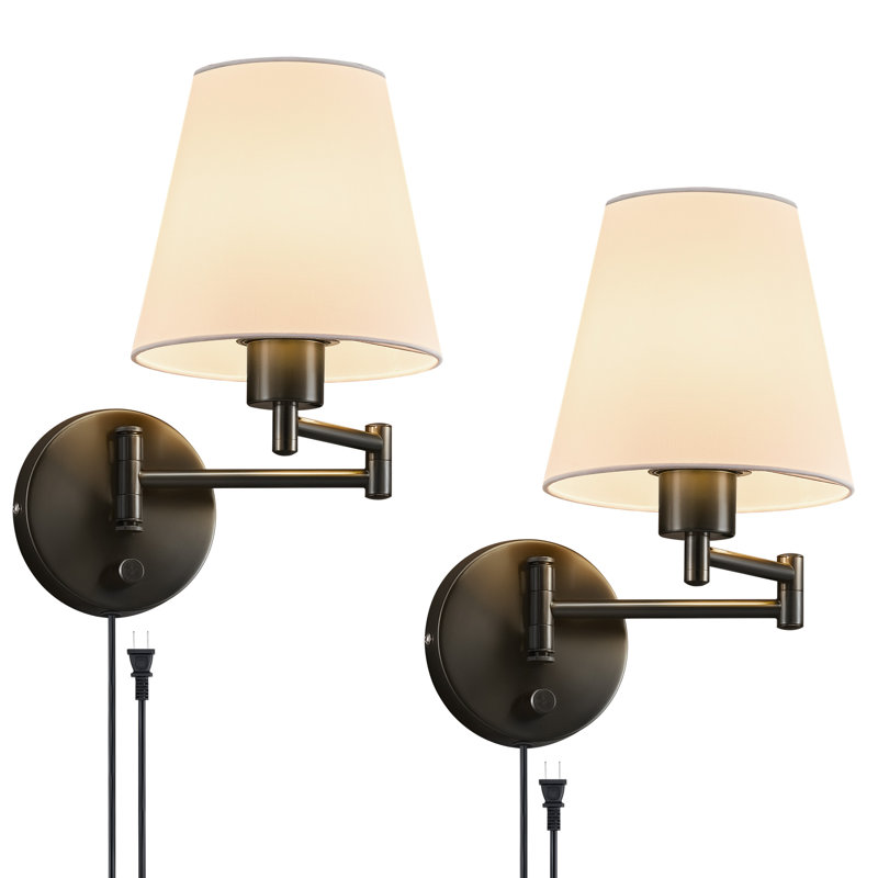 Steel Swing Arm Sconce, Matte Black