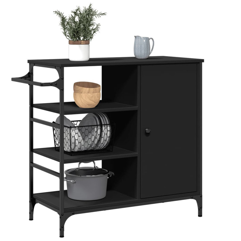 Jonahn Metal Bar Cart, Black