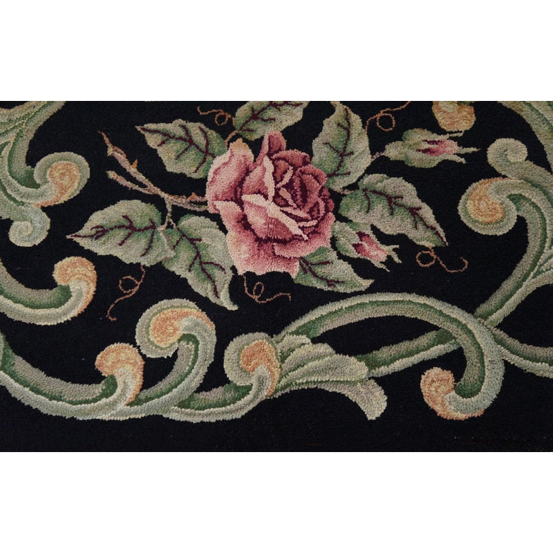 Antique American Hooked Rug American Black 1920s