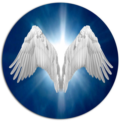 « ange ailes on blue background », impression sur métal