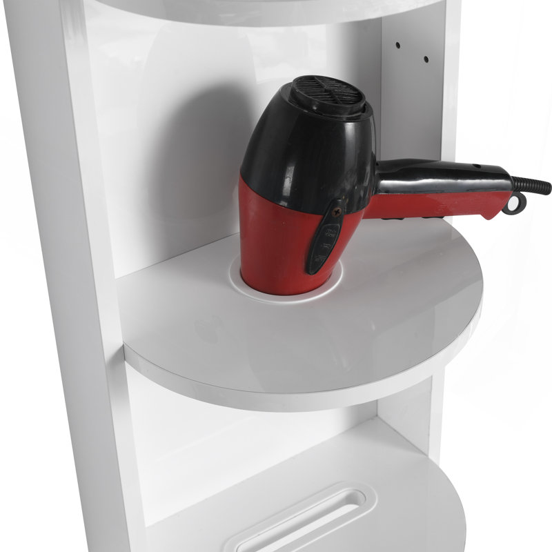 Space-Saving Bathroom Wall-Mounted Storage Rack with Versatile Design, Glossy White