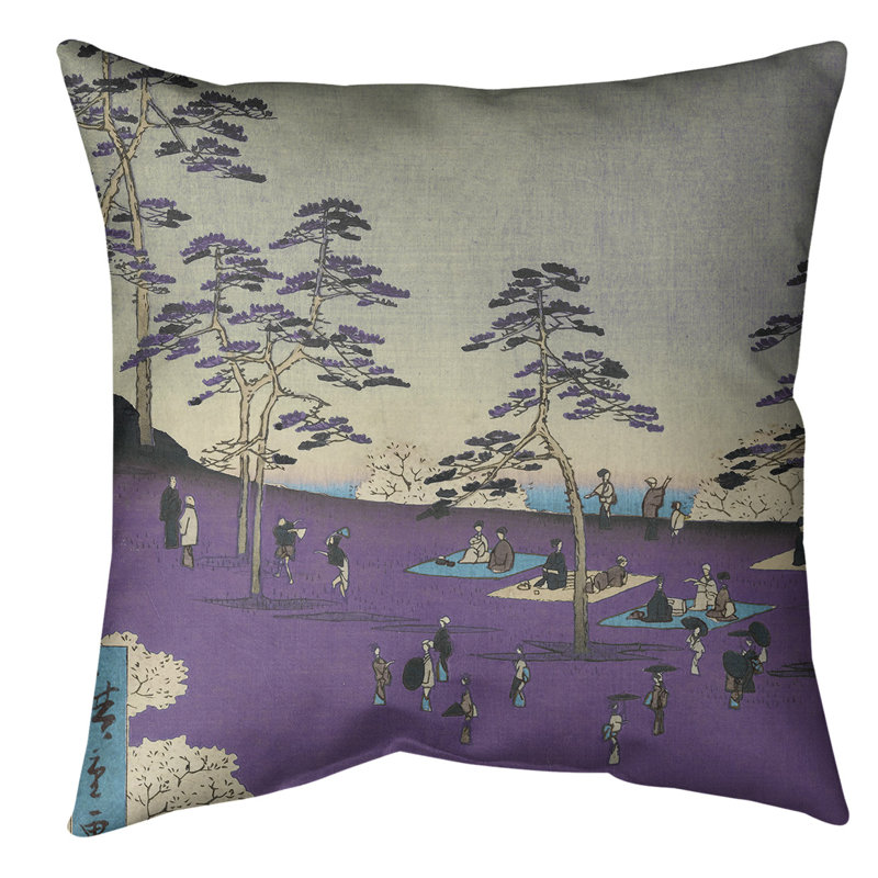 Coussin décoratif view from asuka hill, 18 po x 18 po, Mauve, Faux lin