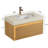 Floating Grille Bathroom Vanity with , Ceramic Sink, and LED Sensor Light