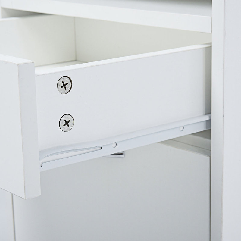 Mobile Storage Cabinet Organizer With Drawer, Entryway Cabinet, White