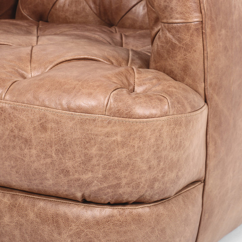 Paul Club Chair, Sanoma Chestnut Genuine Leather