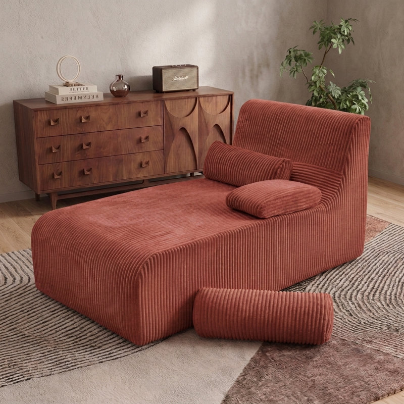 Canapé moderne avec méridienne ergonomique, Rouge