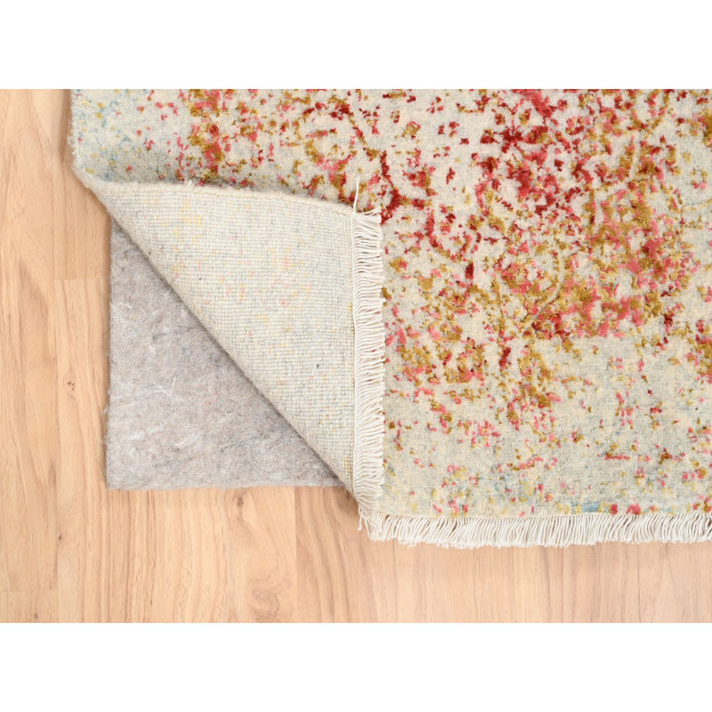 Tapis de couloir farsian rose en laine noué à la main 2 pi 4 po x 8 pi 9CFD0977889343F494771C2FC845225D