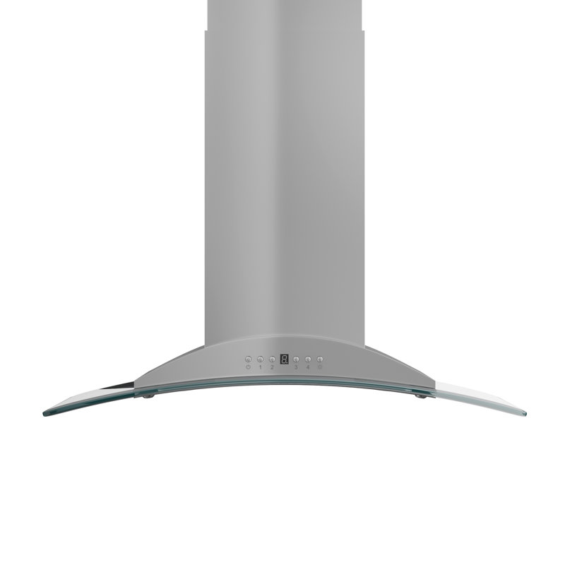 StainlessGlass 30" 400 CFM Convertible Island Range Hood in Brushed 430 Stainless Steel