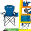 Wakeman Camping Chair - Folding Chair with Cupholder and Built-In Cooler - Oversized Heavy Duty Outdoor Camp or Beach Chair, Blue