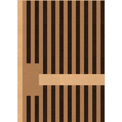 Striped Wool Beige/Black Area Rug -  East Urban Home, D624C20692904807838F8D443462C717