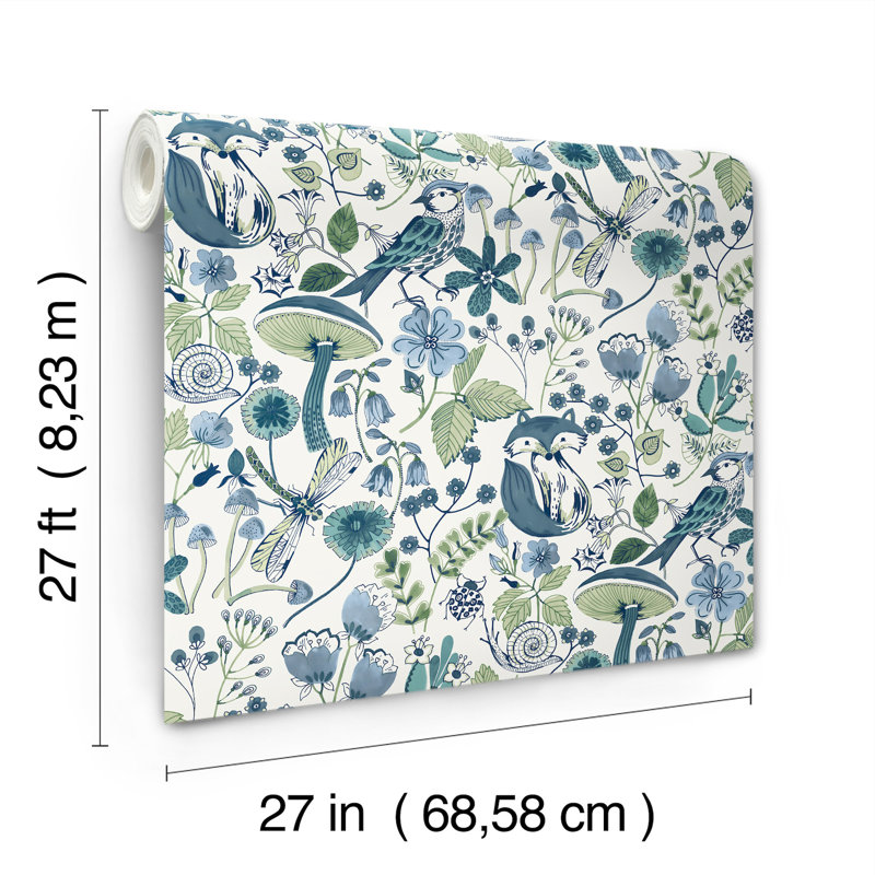 Papier peint d'animaux de la forêt bleu sarcelle merveilleux, Blue Green