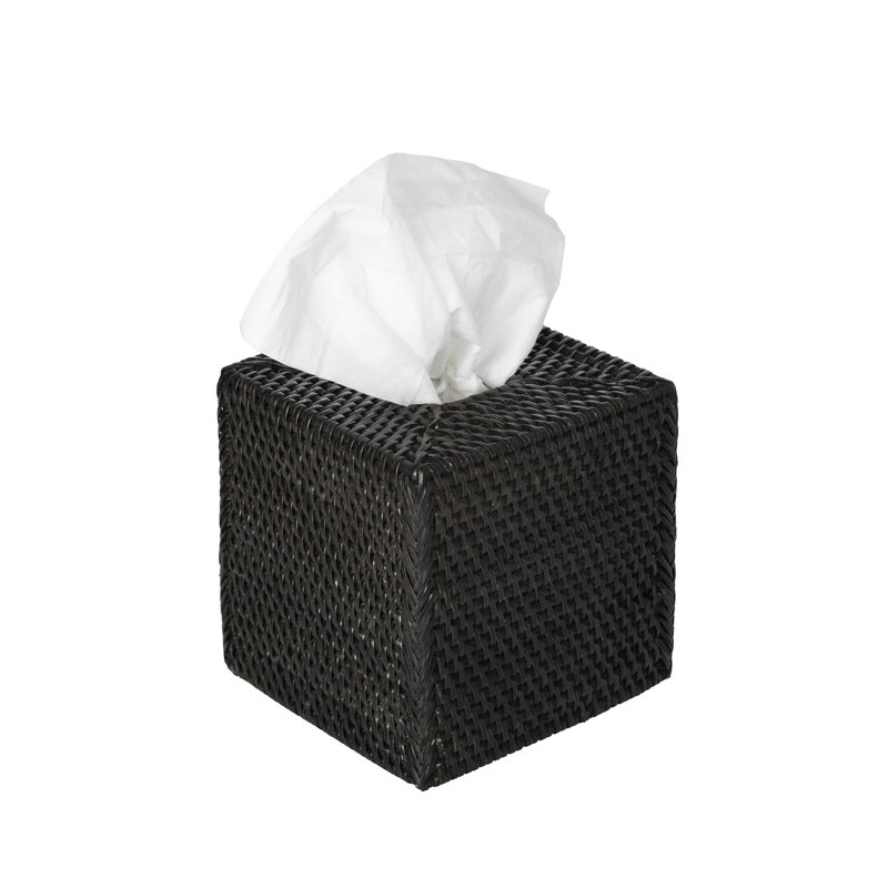 Bavan Tissue Box Cover, Black
