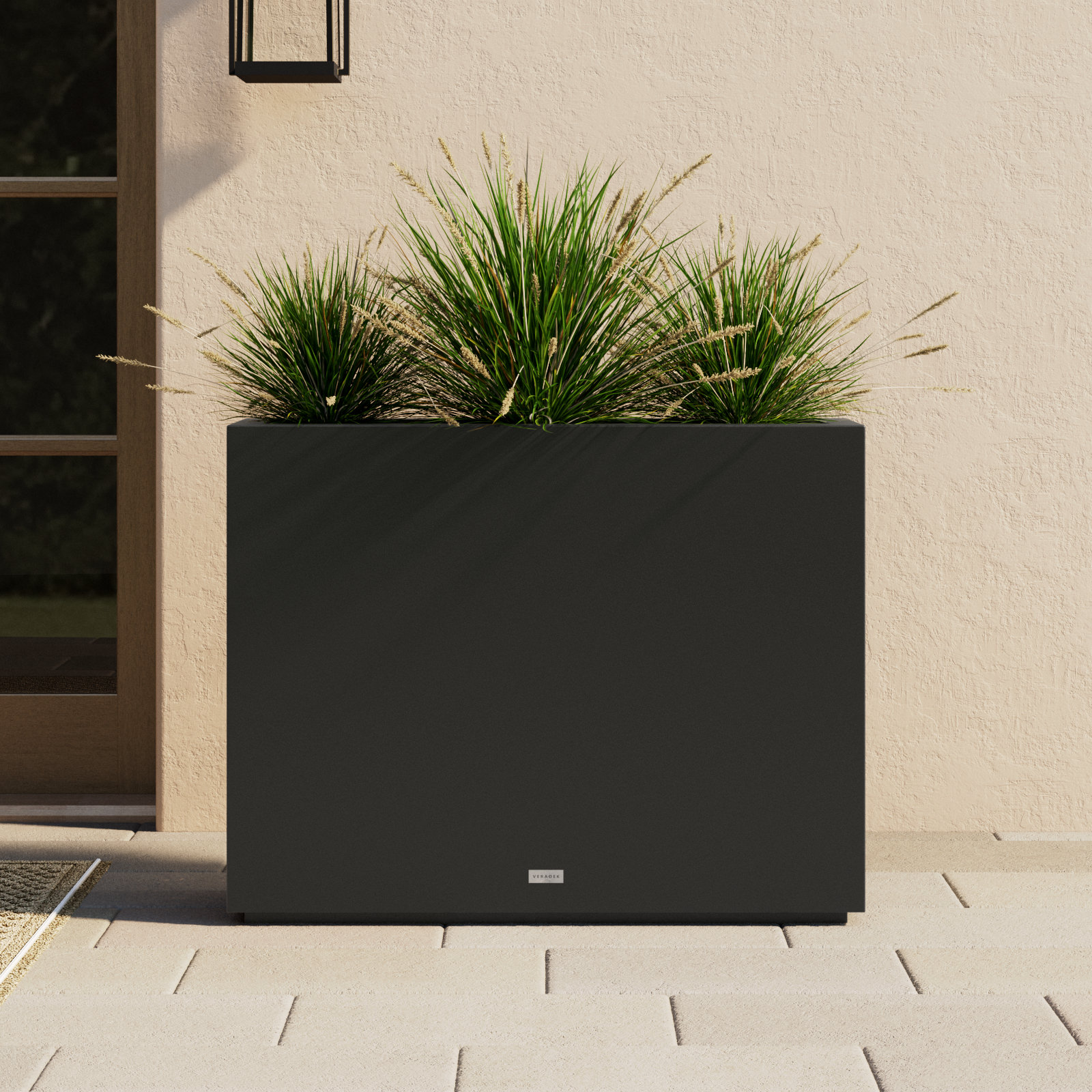 Block Series Planter Box, Black, 30” H x 38” W x 10” D