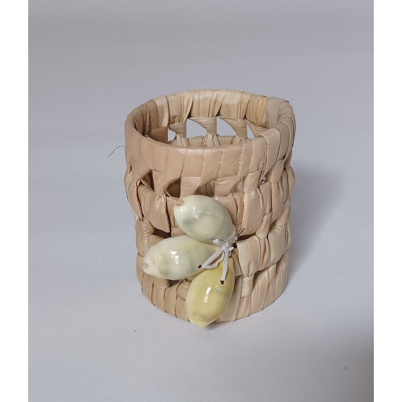 Ensemble de 4 anneaux à serviettes tissés Pandan