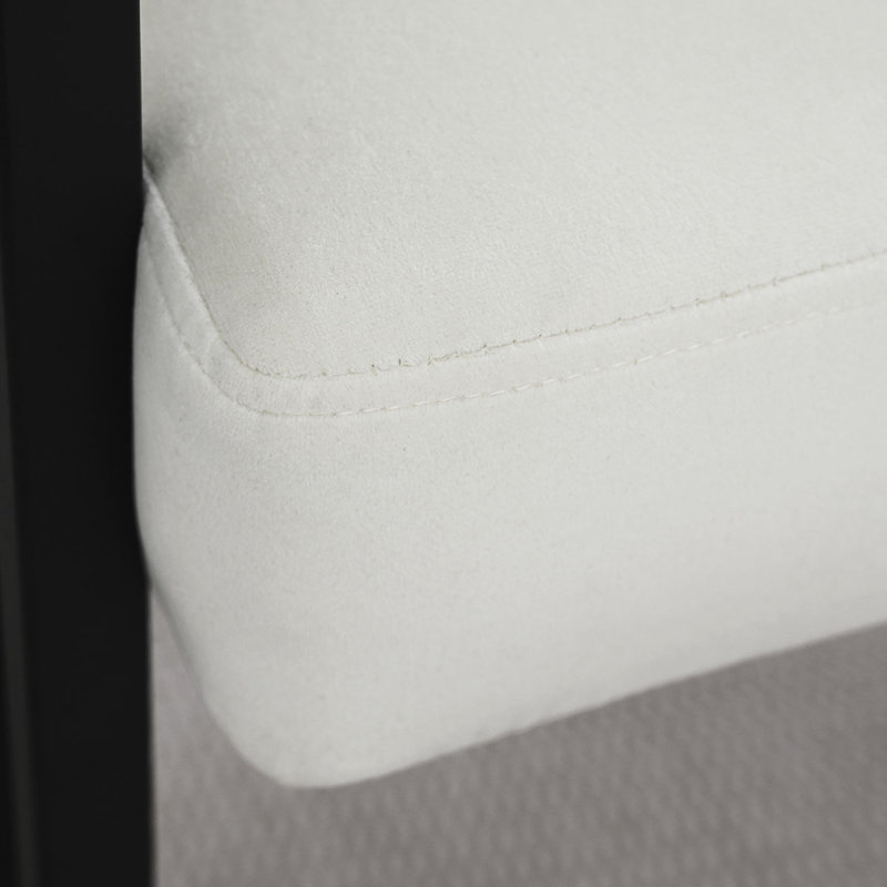 Chaise de salle à manger rembourrée en velours 18,3 po, Beige