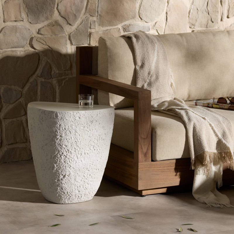 Medina Outdoor End Table-Large-Blanc Stone