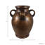 Vase de table en terre cuite Heritage avec poignées côtelées pour une décoration rustique - Grand vase urne à fleurs avec finition en céramique vieillie pour la décoration du salon