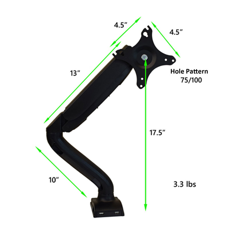 Support pour écran double avec support inclinable, pivotant et rotatif Uncage ergonomics mm