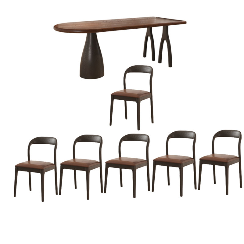 Ensemble de salle à manger rectangulaire, H 29,53 po x L 70,87 po x l 31,5 po, 7 pièces : table, 6 chaises