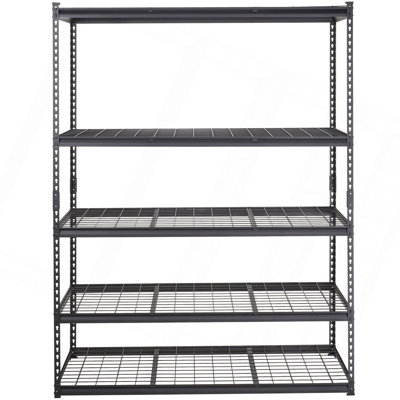 Étagère de rangement réglable à 5 niveaux, capacité de 2 000 lb, support de rangement en métal pour tablettes de garage robustes, L 60 po x l 24 po x H 78 po pour garde-robe de cuisine