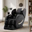 Fauteuil de massage inclinable de 28,53 po de largeur, finition noire, système de pression d'air complet en similicuir-380836962