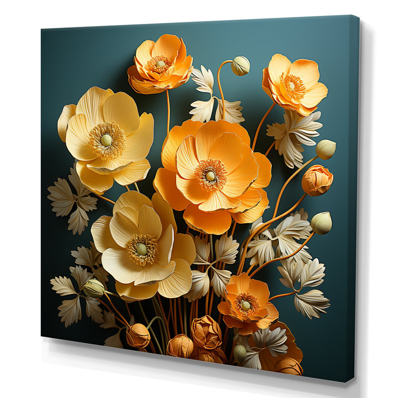 «Yellow Buttercups», impression réaliste sur toile, H 30 po x l 30 po, Toile tendue