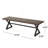 Outdoor Aluminum Dining Bench With Steel Frame, Brown / Black-1179032198