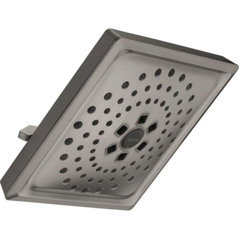 Rain Adjustable Shower Head with H2Okinetic Technology, Lumicoat Black Stainless