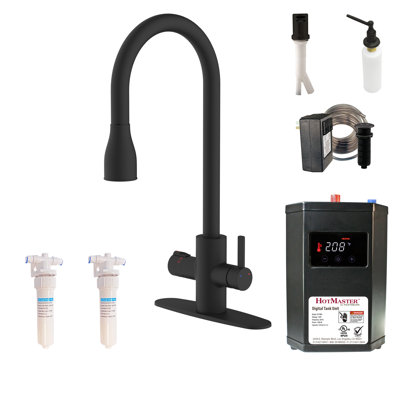 Ensemble de robinet de cuisine 4 en 1 avec réservoir de chauffage, filtre à eau et accessoires d'évier