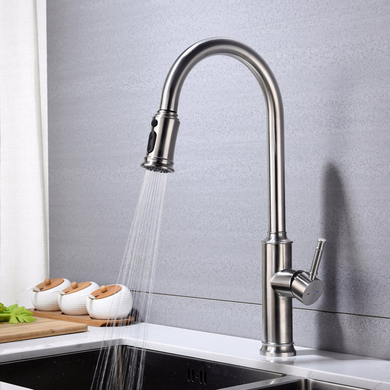 Kitchen Faucet With Pull Out Spraye, Brushed Nickel