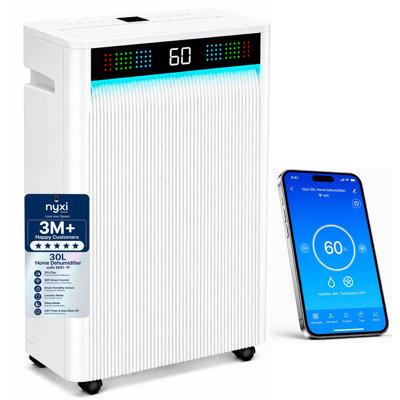 Nyxi 30L Per Day Dehumidifier with WiFi App and Voice Control