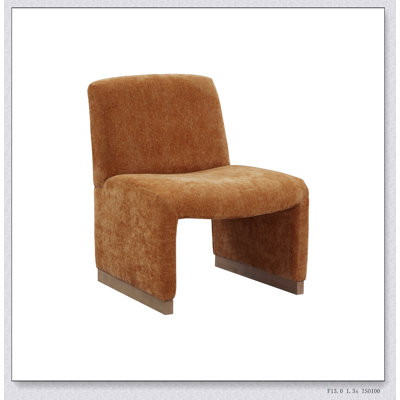 Comfy Accent Chair Upholstered Slipper Chair Armless Chair with Wood Legs
