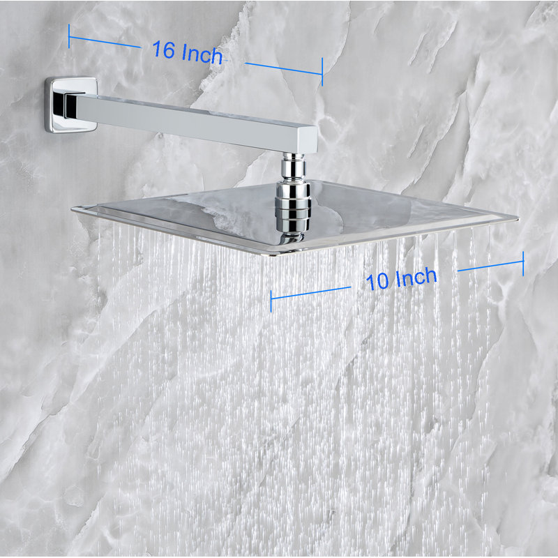 Système de douche complet avec valve brute, Chrome poli