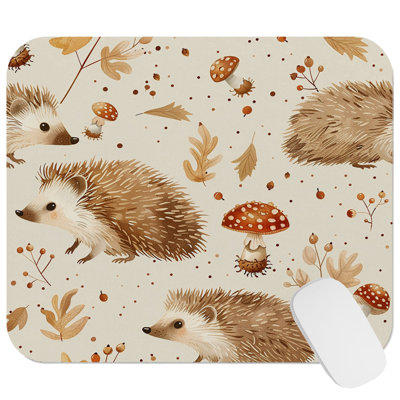 Animals Hedgehog Pattern III Cottage Gaming Cute Office Laptop Desk Pad Gift Mat Square Rectangle Non-Slip Mousepad