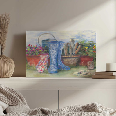 Gardeners Still Life With Boots By Carol Rowan Canvas Art Print