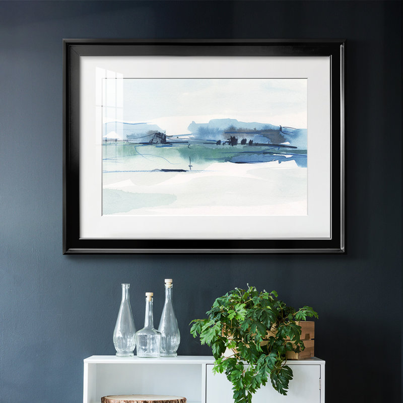 Ultramarine Vista II - encadré, impression encadrée avec biseauté mat et verre, Noir, H 15 po x l 21 po x P 1,5 po