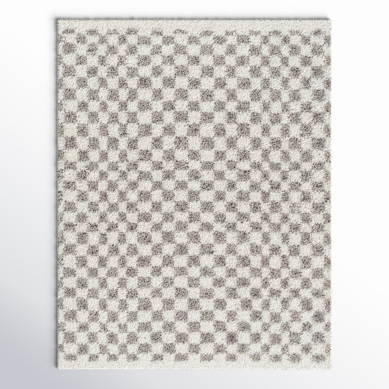Calonder Checkered Indoor Rug, Rectangle 7'10" x 10'