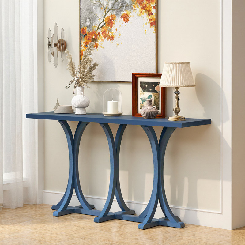 59.8'' Wooden Console Table, Navy Blue