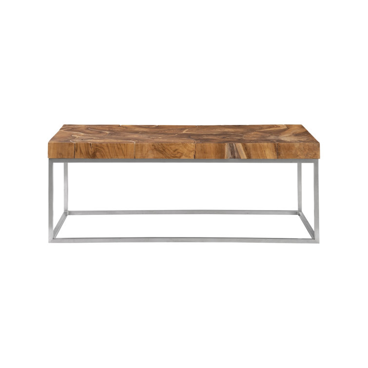 Rustic Puzzle Coffee Table with removable glass top - includes 2