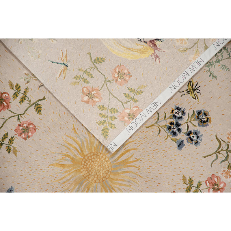 Floral Area Rug in Beige, Rectangle 10' x 14'