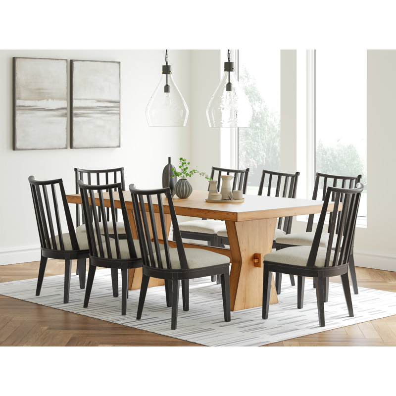 Duguay 9-Piece Dining Package, 9 Pieces: Table, 8 Chairs