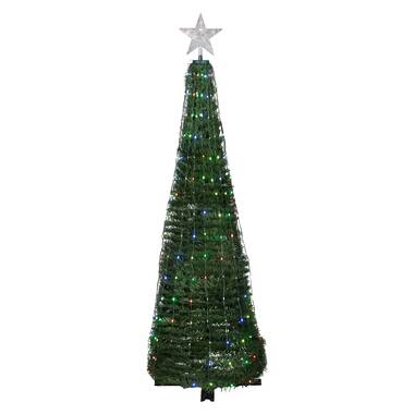 Artificial Hinged Christmas Tree with Remote-Controlled Color-Changing LED Ligh