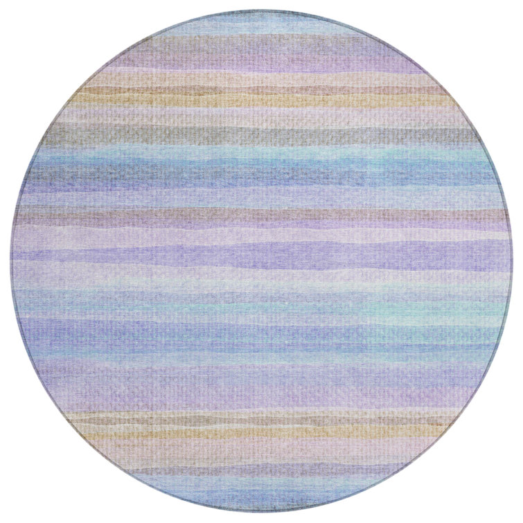 Machine Washable Indoor/Outdoor Xhevrie Lavender Rug