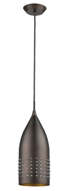 Charlcombe 1 - Light Single Pendant, Oil Rubbed Bronze, 11" H x 4.5 "W x 4.5 "D